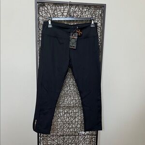 Tommie Copper Hi Waist Lower Back Support Black Performance Capri Legging M NEW
